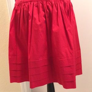Banana Republic Sz 10 Red Skater Skirt Side-zip